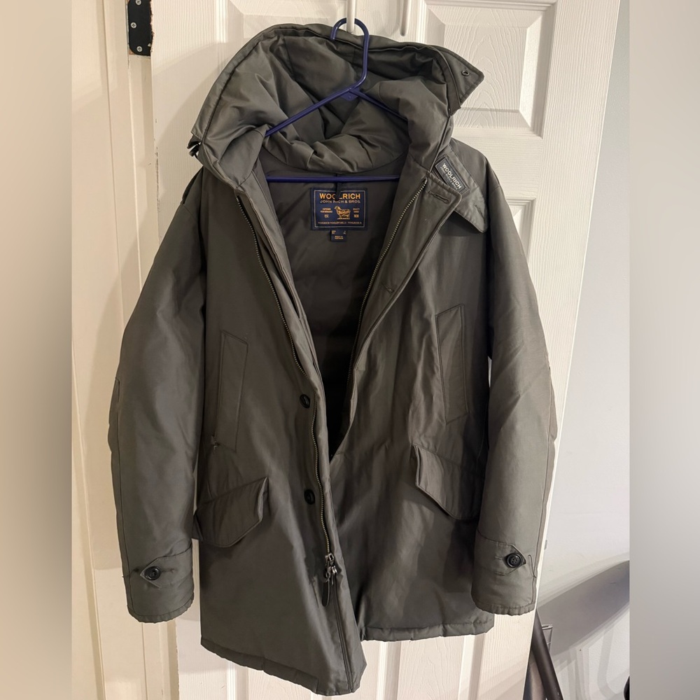 Woolrich Men's Grey Military Parka